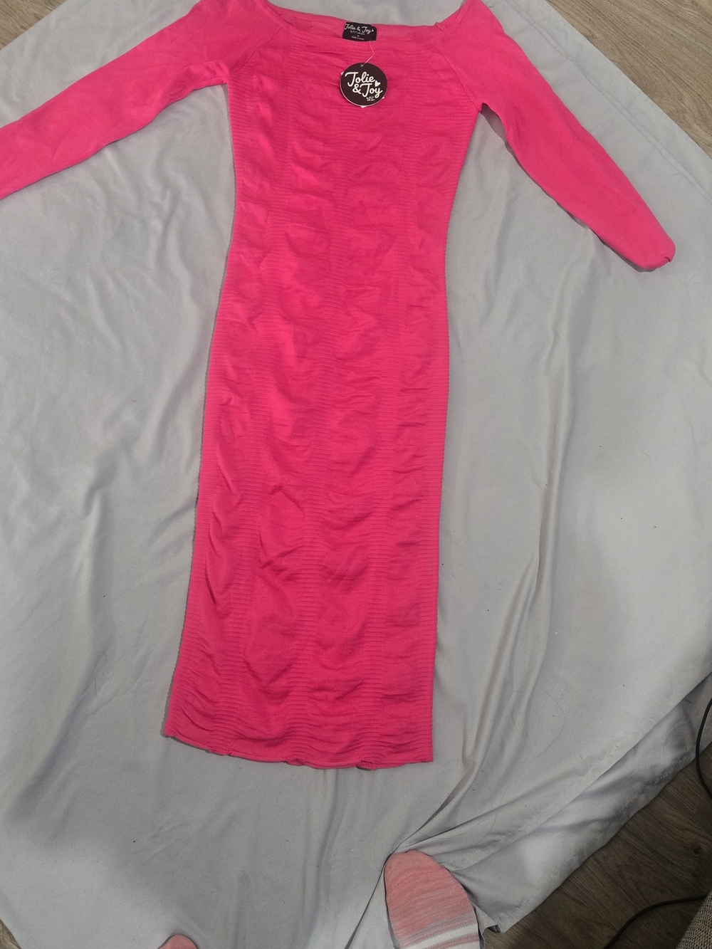 Jolie & Joy Hot Pink Long-Sleeve Maxi Dress